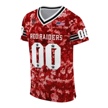 personalized texas tech red raiders camouflage abstract red jersey fashion forward