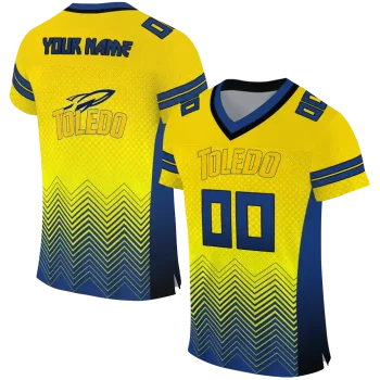 personalized toledo rockets halftone sweep gold black jersey best selling