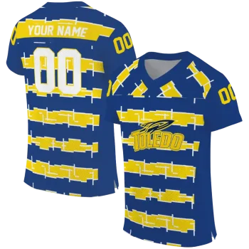 personalized toledo rockets layered grids blue jersey best selling