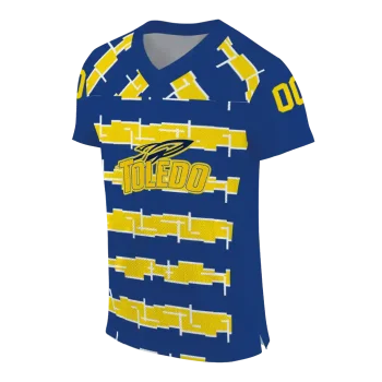 personalized toledo rockets layered grids blue jersey fashion forward