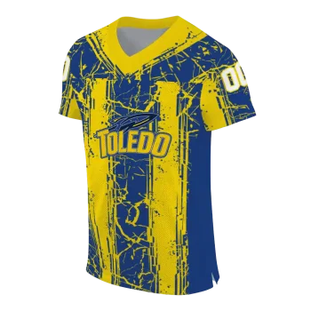 personalized toledo rockets rugged stripes blue jersey fashion forward
