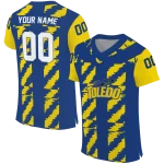 personalized toledo rockets stripe block blue jersey best selling