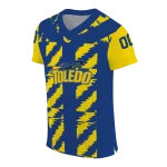 personalized toledo rockets stripe block blue jersey best selling