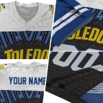 personalized toledo rockets tire arrows blue black white jersey best selling