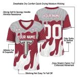personalized troy trojans dripping flames red white jersey best selling