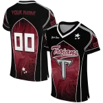 personalized troy trojans halftone slant red black jersey best selling