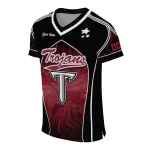 personalized troy trojans halftone slant red black jersey best selling