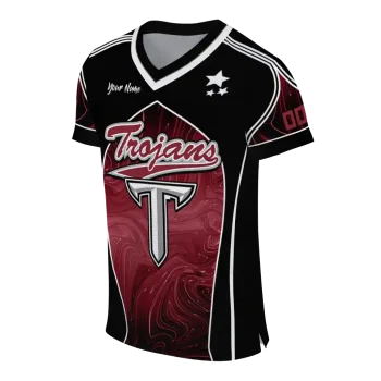 personalized troy trojans halftone slant red black jersey fashion forward