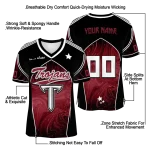 personalized troy trojans halftone slant red black jersey best selling