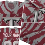 personalized troy trojans stripe splatter red jersey best selling