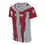 personalized troy trojans striped texture red jersey best selling