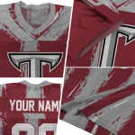 personalized troy trojans striped texture red jersey best selling