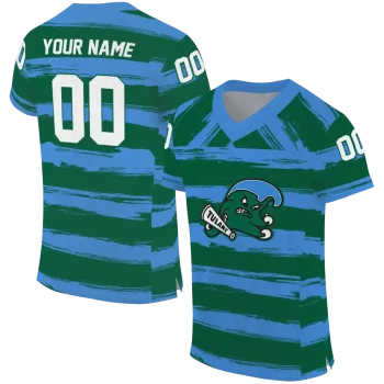 personalized tulane green wave art stripe green jersey best selling