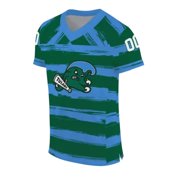 personalized tulane green wave art stripe green jersey fashion forward