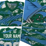personalized tulane green wave camo shatter green jersey best selling