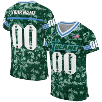 personalized tulane green wave camouflage abstract green jersey best selling
