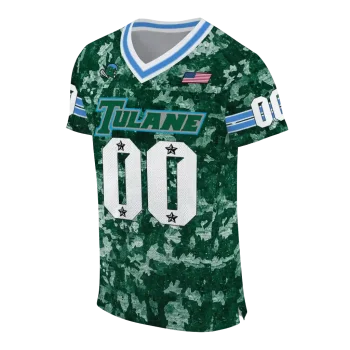 personalized tulane green wave camouflage abstract green jersey fashion forward