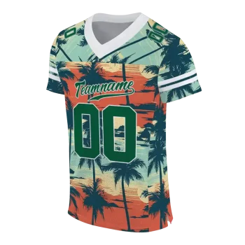 personalized tulane green wave horizon palm sunset jersey fashion forward