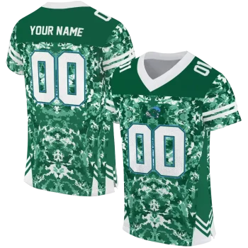 personalized tulane green wave mirrored pattern green jersey best selling