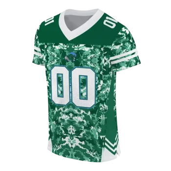 personalized tulane green wave mirrored pattern green jersey fashion forward