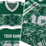 personalized tulane green wave mirrored pattern green jersey best selling
