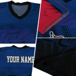 personalized tulsa golden hurricane halftone flow blue black jersey best selling
