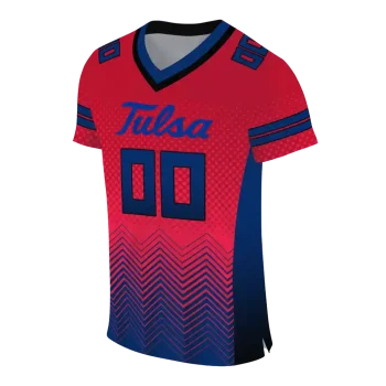 personalized tulsa golden hurricane halftone sweep red black jersey fashion forward