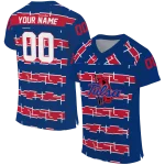 personalized tulsa golden hurricane layered grids blue jersey best selling