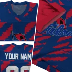 personalized tulsa golden hurricane stripe block blue jersey best selling
