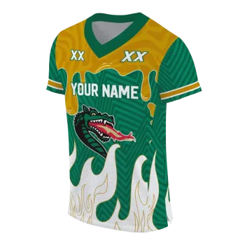 personalized uab blazers dripping flames green white jersey fashion forward