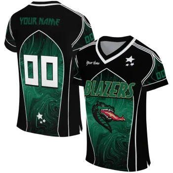 personalized uab blazers halftone slant green black jersey best selling