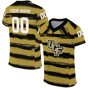 personalized ucf knights art stripe gold jersey best selling
