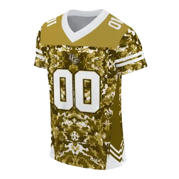 personalized ucf knights mirrored pattern gold jersey fashion forward
