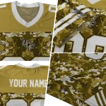 personalized ucf knights mirrored pattern gold jersey best selling
