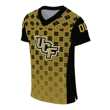 personalized ucf knights stacked rectangle gold jersey fashion forward