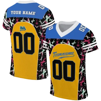 personalized ucla bruins brushstroke xs gold black jersey best selling