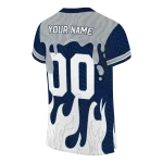personalized uconn huskies dripping flames blue white jersey best selling