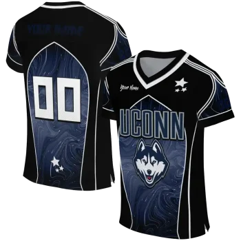 personalized uconn huskies halftone slant blue black jersey best selling