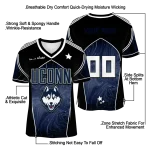 personalized uconn huskies halftone slant blue black jersey best selling