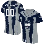 personalized uconn huskies striped texture blue jersey best selling