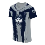 personalized uconn huskies striped texture blue jersey best selling