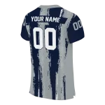 personalized uconn huskies striped texture blue jersey best selling
