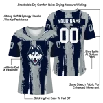personalized uconn huskies striped texture blue jersey best selling