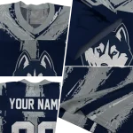 personalized uconn huskies striped texture blue jersey best selling