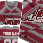 personalized umass minutemen art stripe red jersey best selling