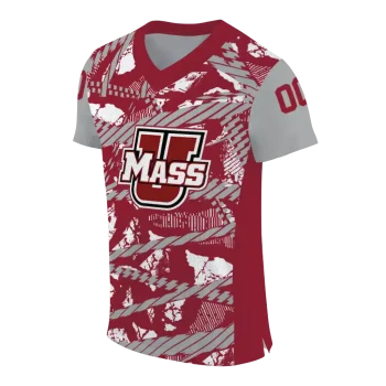 personalized umass minutemen camo shatter red jersey fashion forward