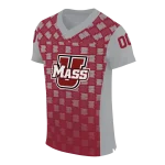 personalized umass minutemen stacked rectangle red jersey best selling