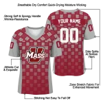 personalized umass minutemen stacked rectangle red jersey best selling