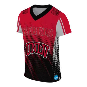 personalized unlv rebels halftone flow red black jersey fashion forward