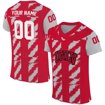 personalized unlv rebels stripe block red jersey best selling
